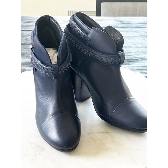 RAG & BONE NWOT Blue Indigo Round Toe Leather Ladies Ankle Booties EU 37 - Picture 8 of 13